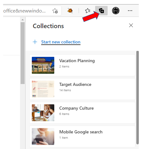 Collections in Microsoft Edge